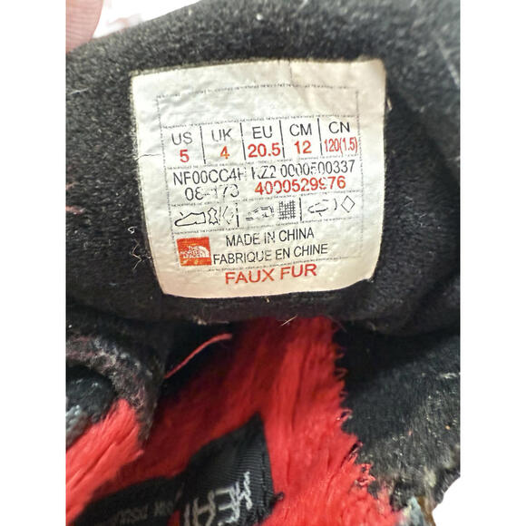 The North Face Snow Boot Boys Size 5 Black Heatseeker Insulated Faux Fur Winter - Picture 5 of 7